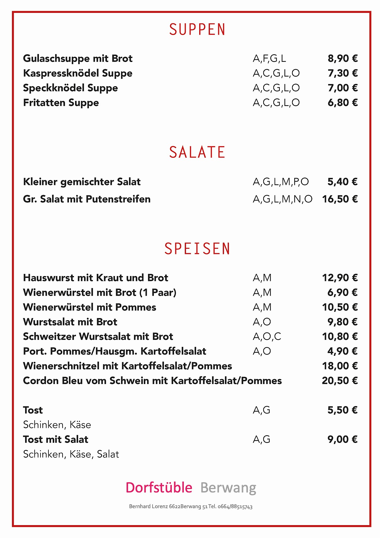 Speisekarte 3